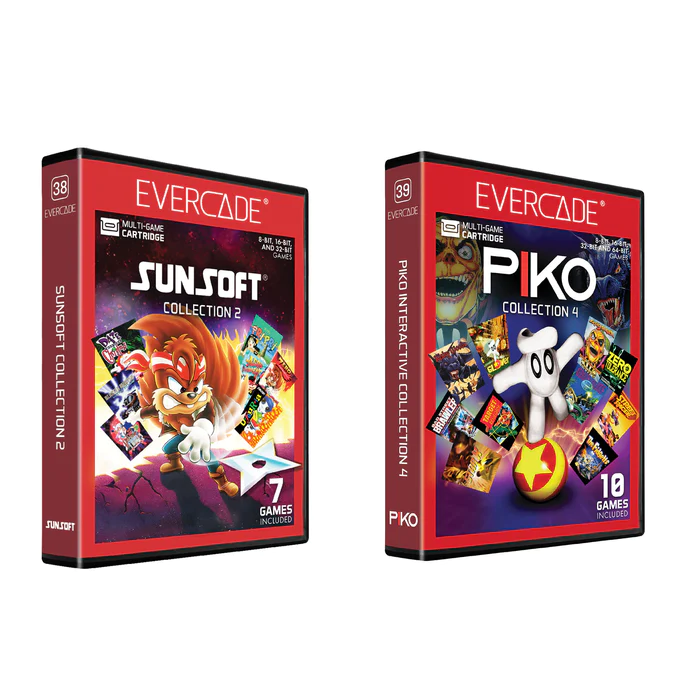 EVERCADE SUNSOFT COLLECTION 2 & EVERCADE PIKO COLLECTION 4 COMBO PACK Evercade