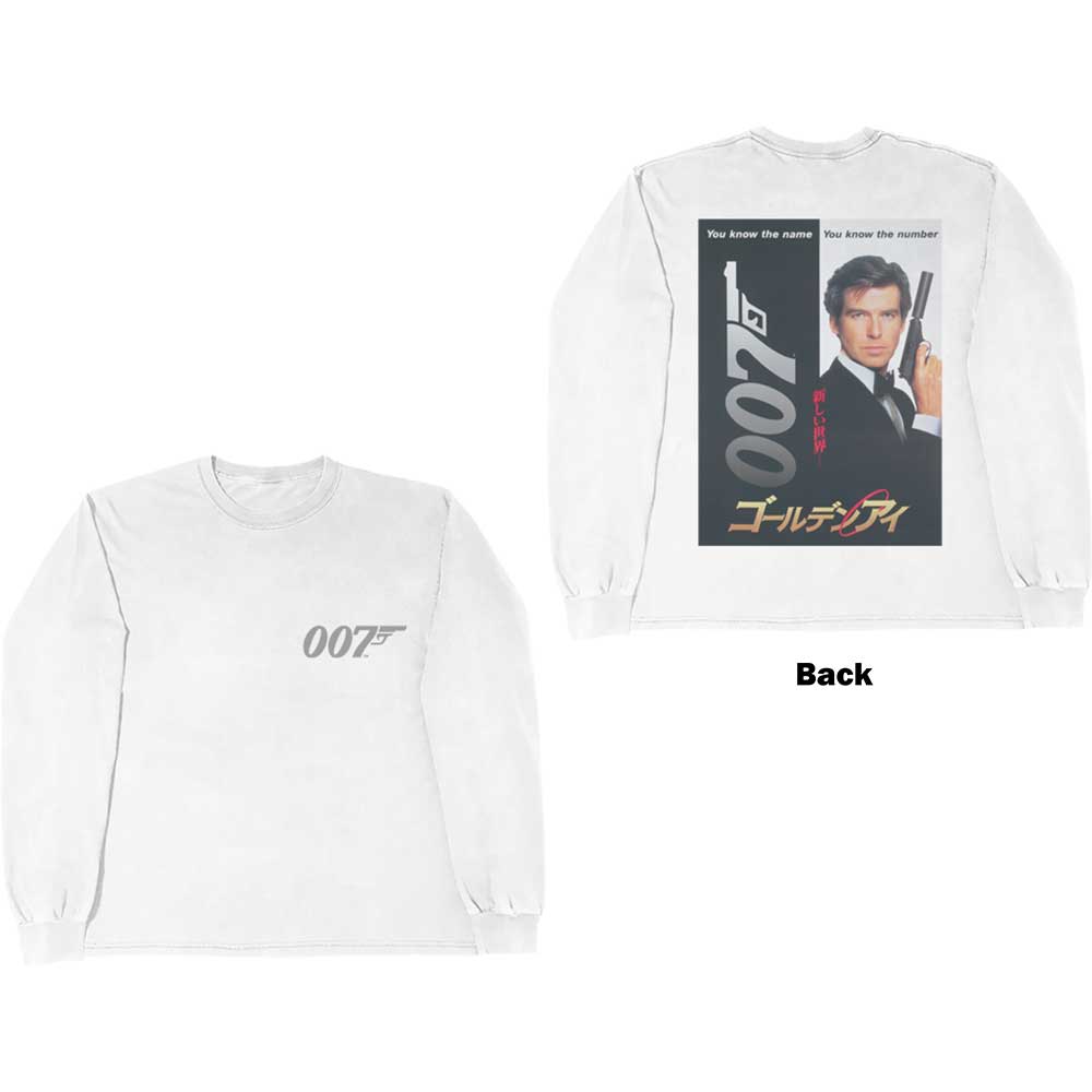 JAMES BOND 007 GOLDENEYE JAPANESE POSTER BACK PRINT LONG SLEEVE T-SHIRT