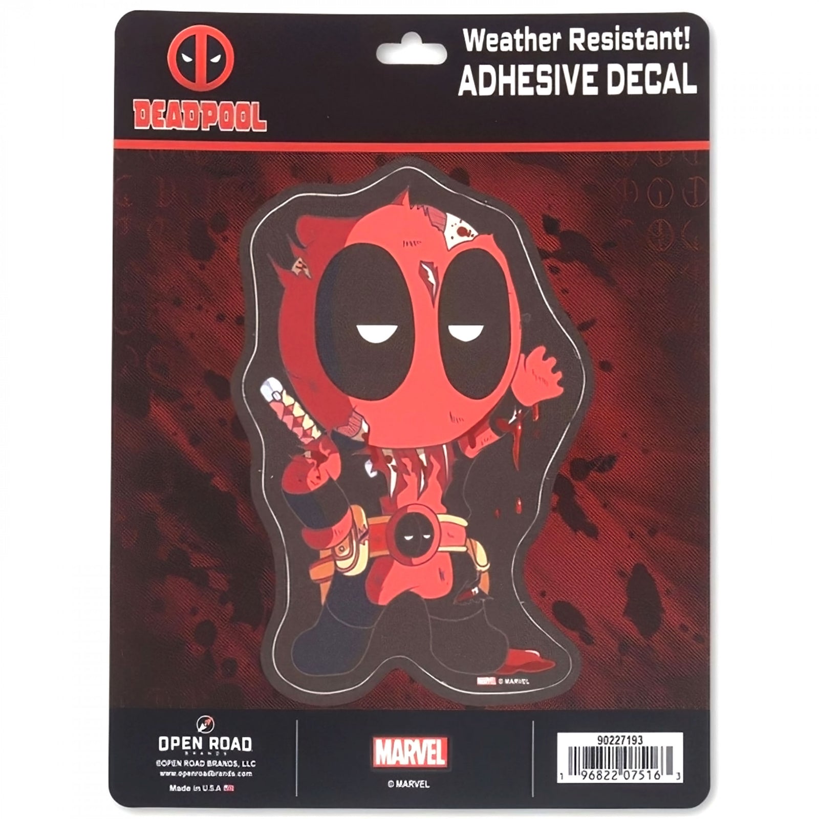 Deadpool Cartoon Waving Hi Car Decal