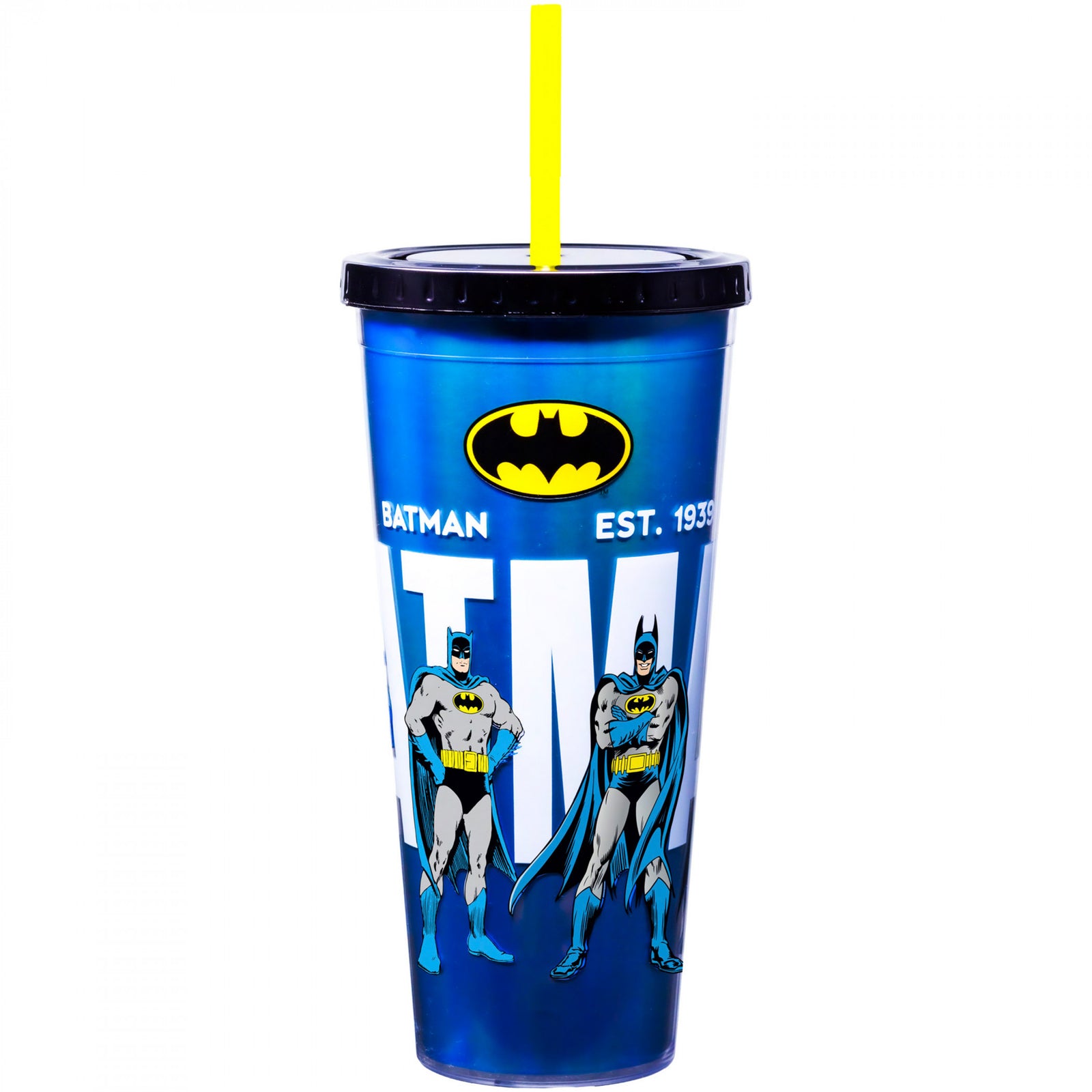 Batman Comic Poses Foil Travel Mug with Straw