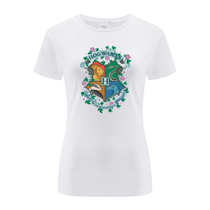 Harry Potter White Hogwarts Arms T-Shirt