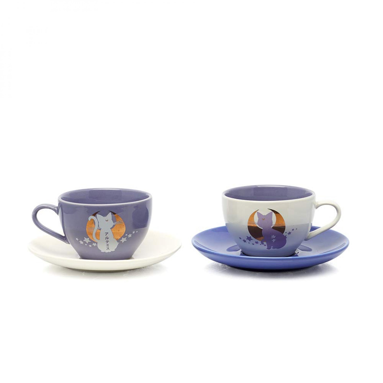 Sailor Moon Luna and Artemis 4-Piece Teacup Set