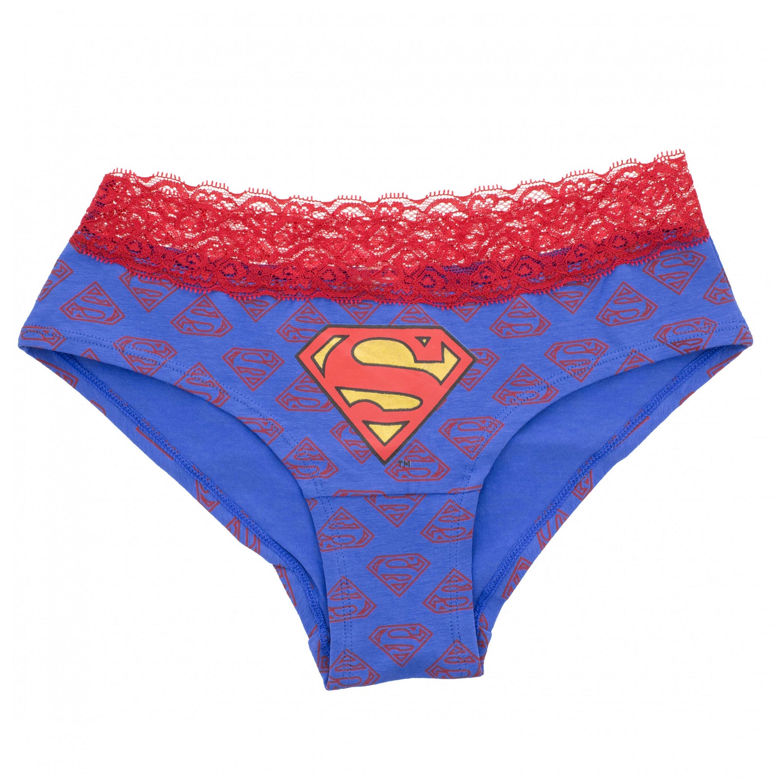 Superman Lace Trim Women's Hipster Underwear