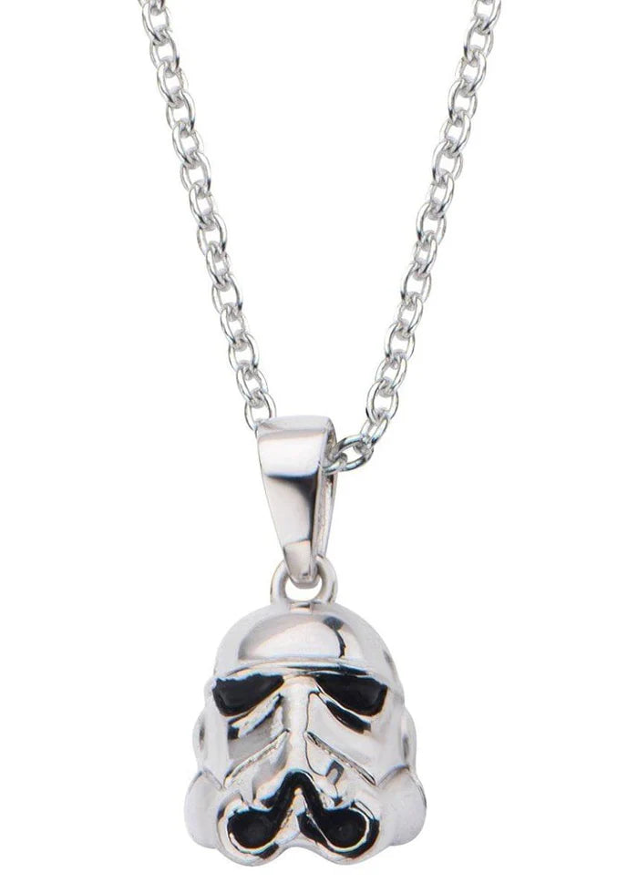 Star Wars Stormtrooper 18" Sterling Silver 3D Pendant Necklace