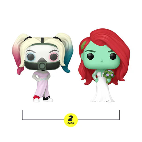 Pop! Heroes Harely Quinn Animated Series Harley & Ivy Wedding 2 Pack International Exclusive