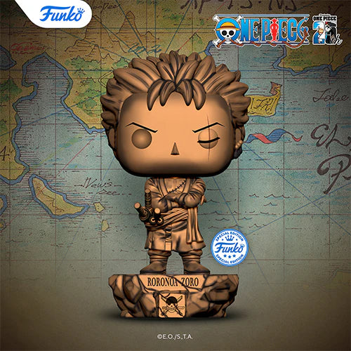 Pop! Plus One Piece Roronoa Zoro Bronze Statue 25th Anniversary International Exclusive