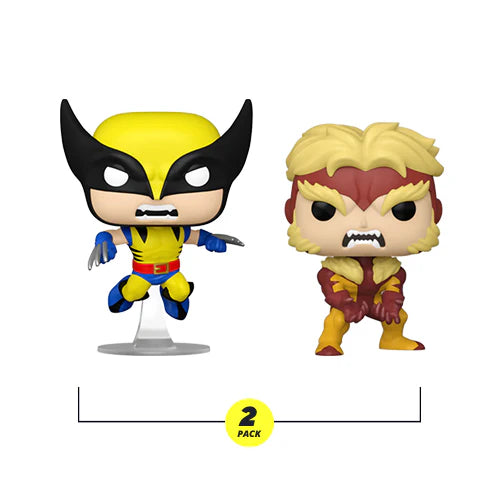 Pop! Marvel Wolverine 50th Anniversary Logan & Sabretooth 2 Pack International Exclusive