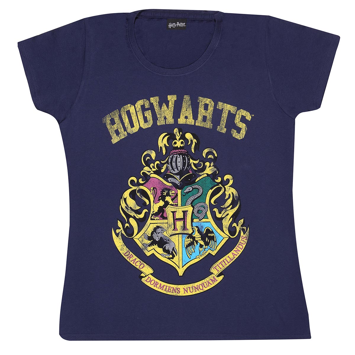 Harry Potter Hogwarts Faded Crest Fitted T-Shirt