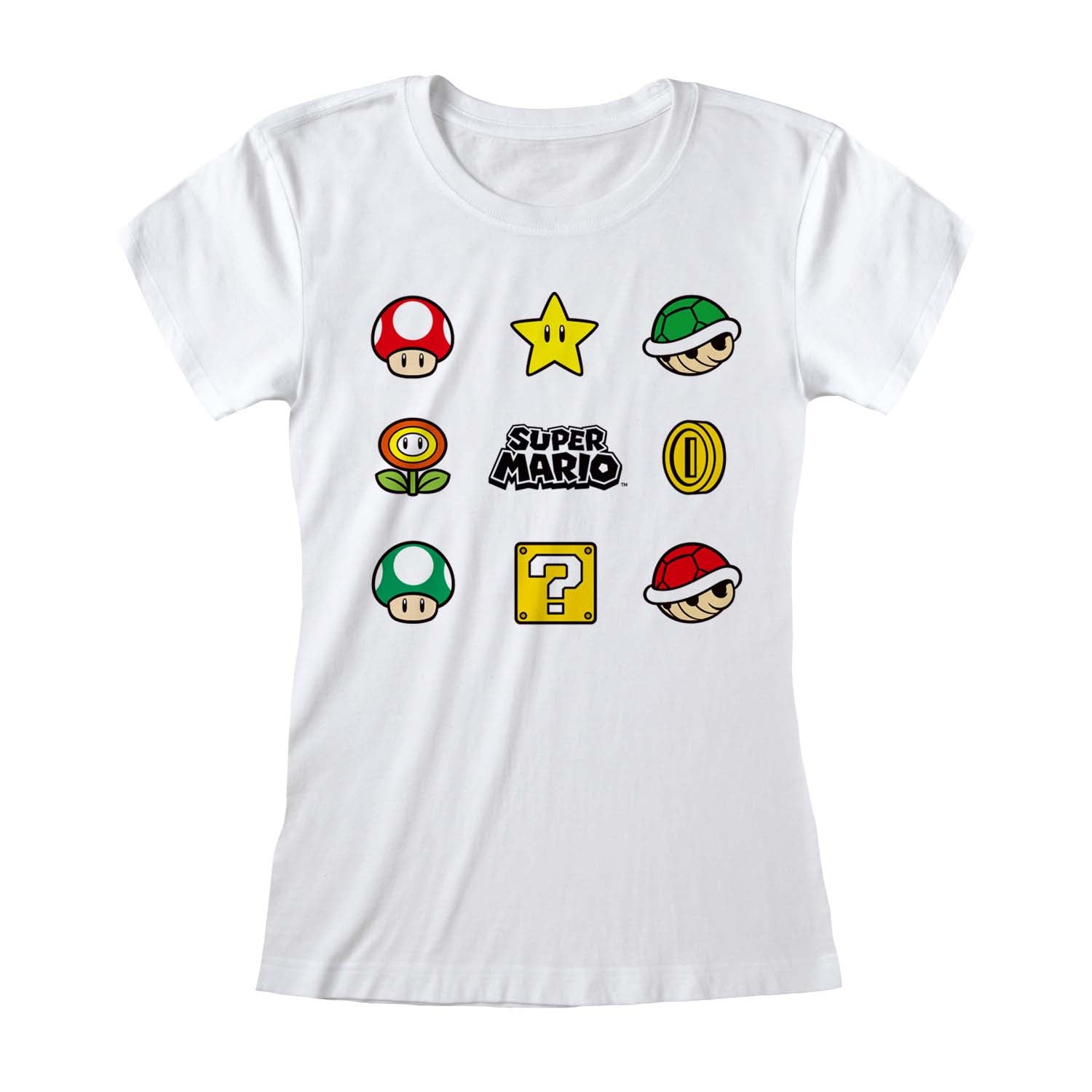 Nintendo Super Mario Items Fitted T-Shirt