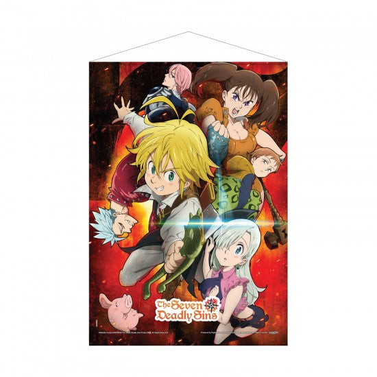 The Seven Deadly Sins Key Art Visual Fabric Wall Scroll