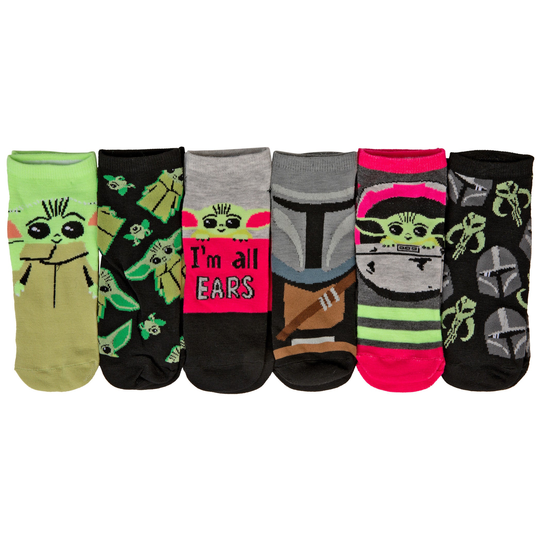 Star Wars the Mandalorian The Child Grogu Women's 6-Pack of Shorties Socks