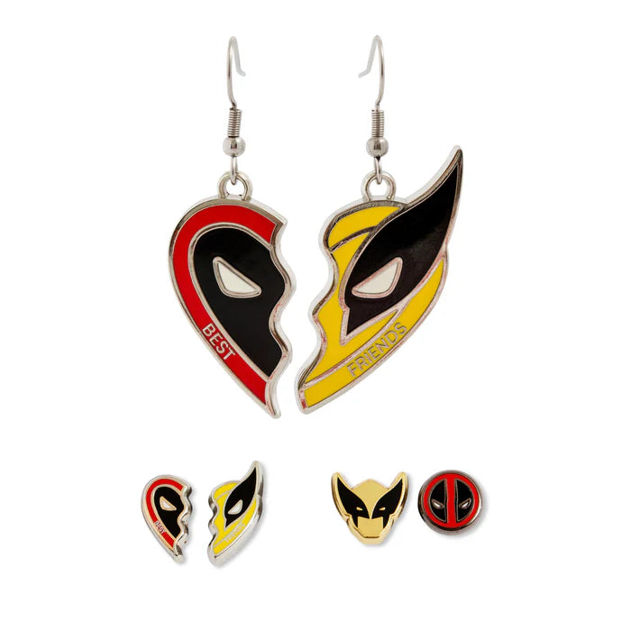 Marvel Studios Deadpool & Wolverine Best Friends 3-Piece Enamel Earring Set