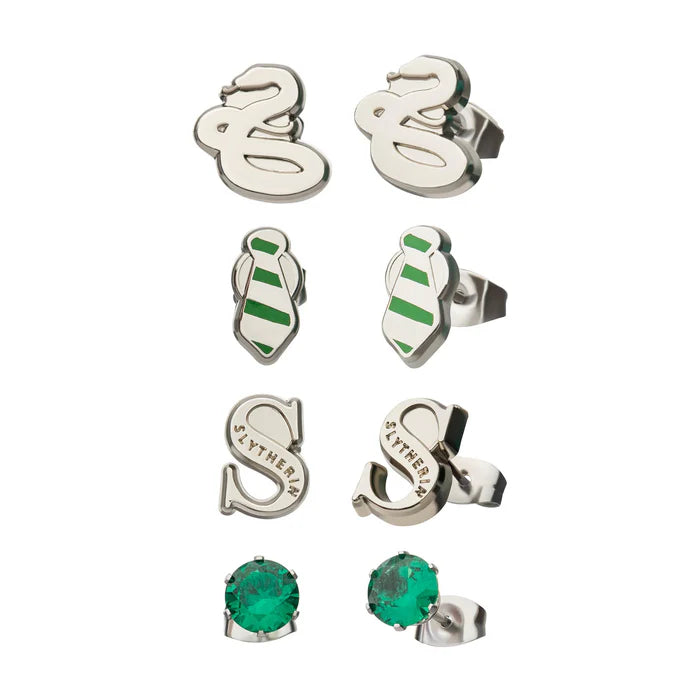 Harry Potter House Slytherin 4-Piece Stud Earring Set