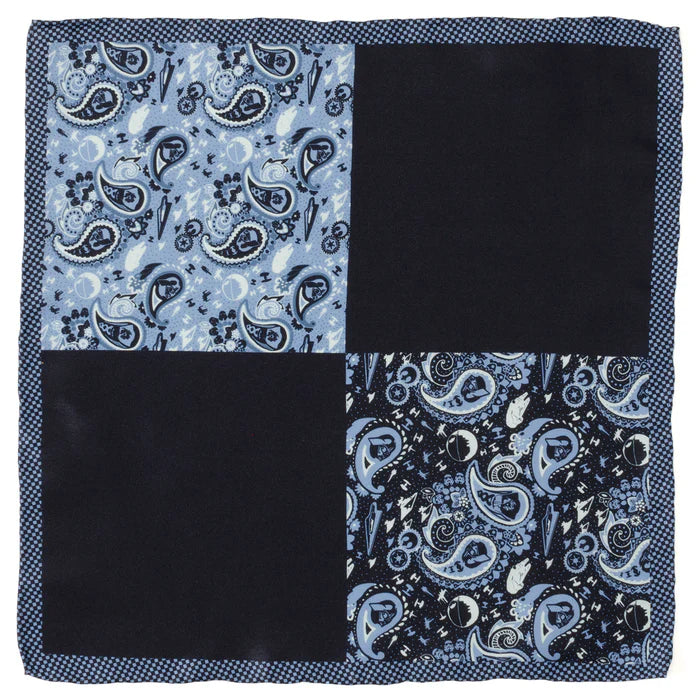 Vader Blue Paisley Pocket Square