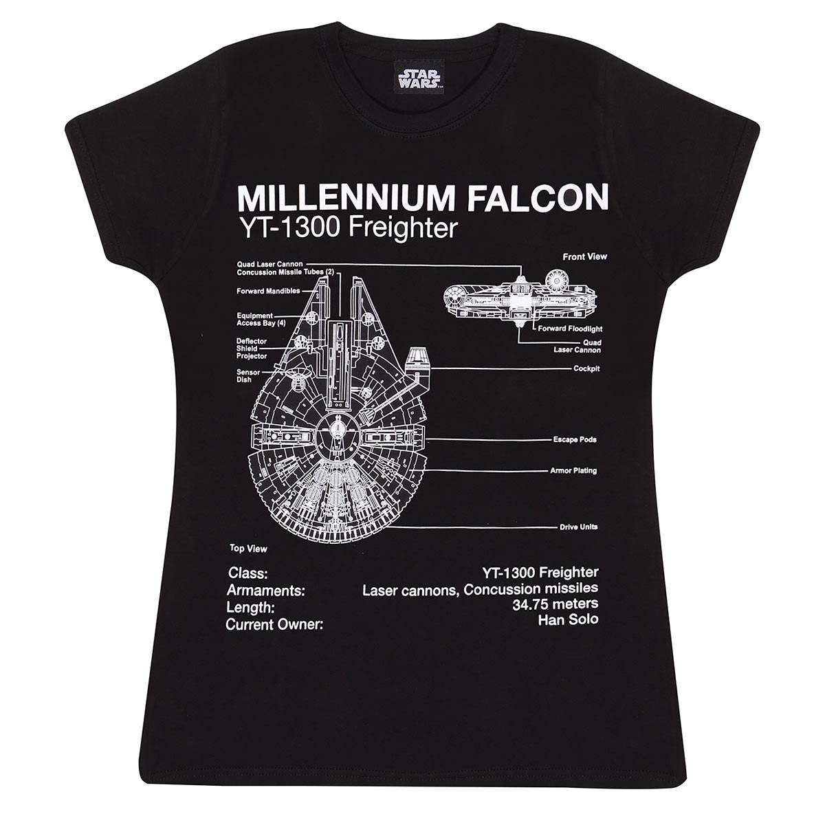 Star Wars Millenium Falcon Sketch T-Shirt