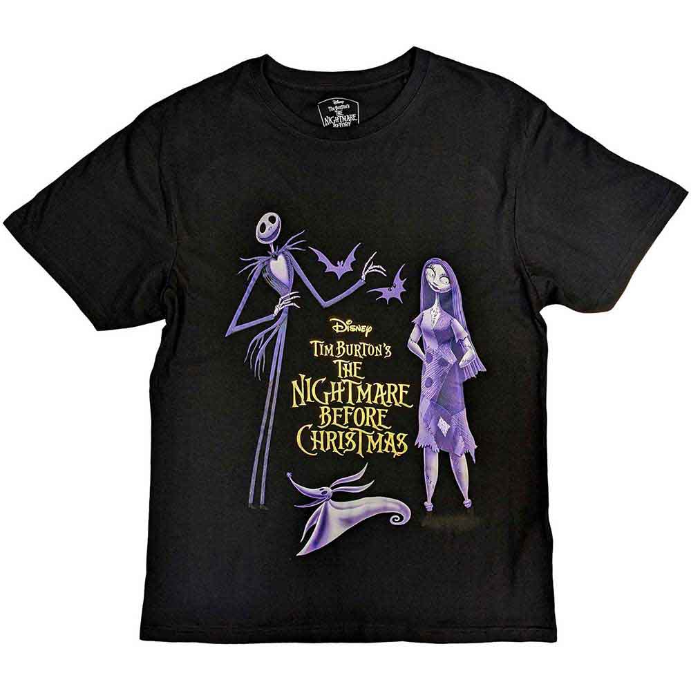 THE NIGHTMARE BEFORE CHRISTMAS PURPLE CHARACTERS EMBELLISHED T-SHIRT