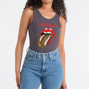 The Rolling Stones Leopard Tongue Ladies Bodysuit