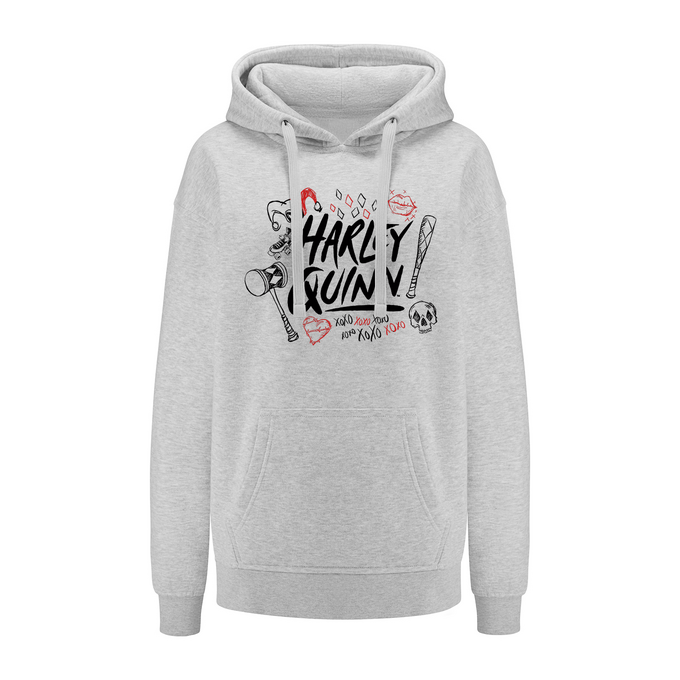 Harley Quinn DC Gray Hoodie