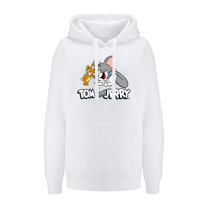 Tom & Jerry White Hoodie