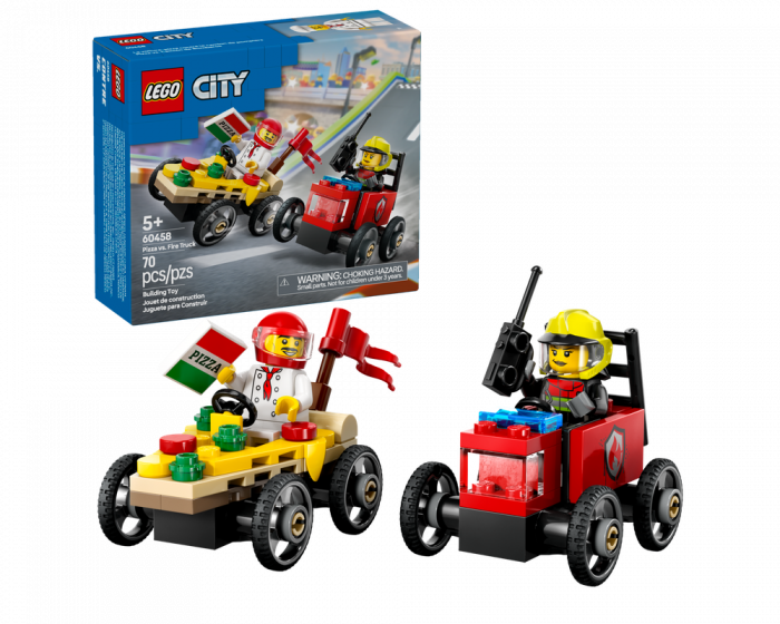 LEGO City Pizza vs Fire Truck Race Car Pack