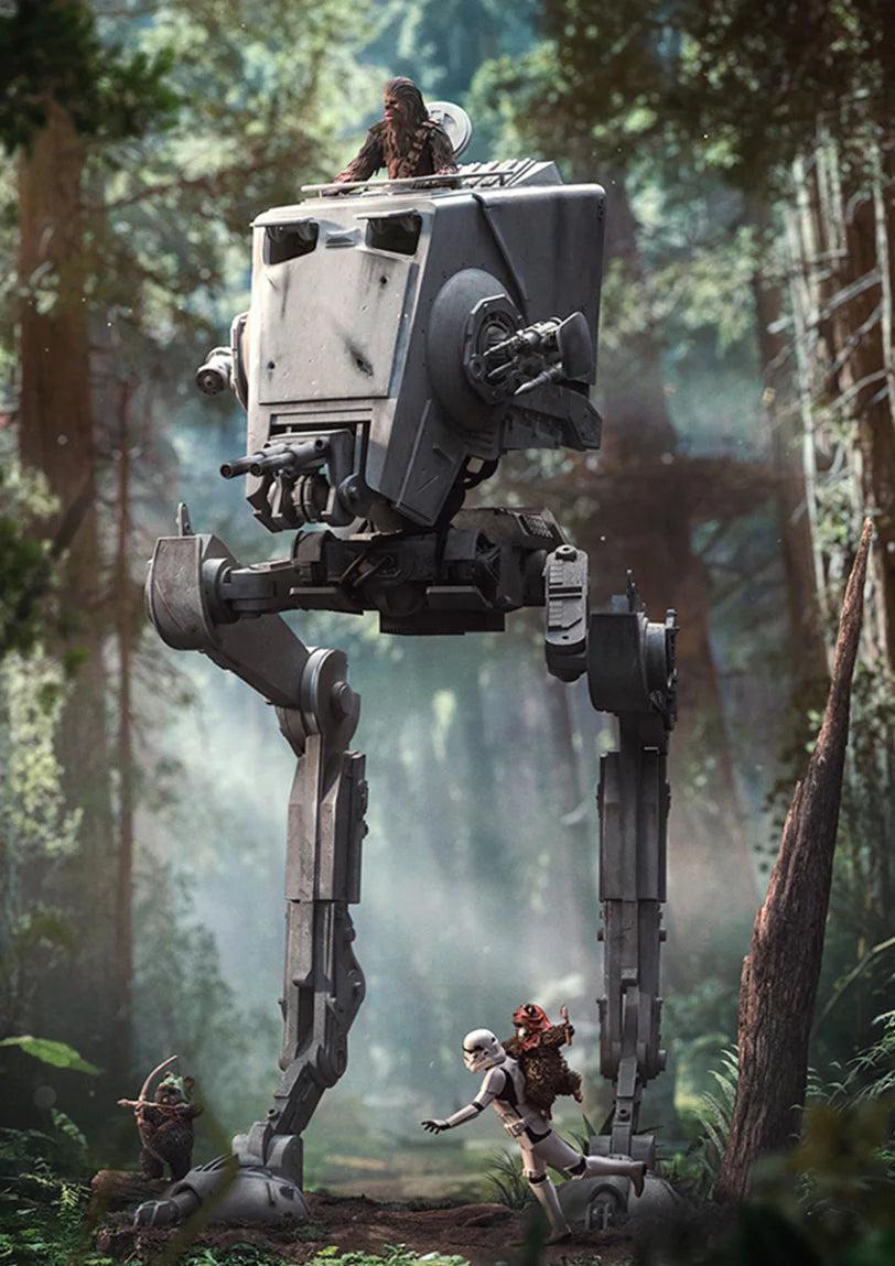 AT-ST AND CHEWBACCA STAR WARS 1/20 DEMI ART SCALE