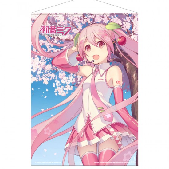 Vocaloid Sakura Miku Hatsune Miku Cherry Blossom Wall scroll