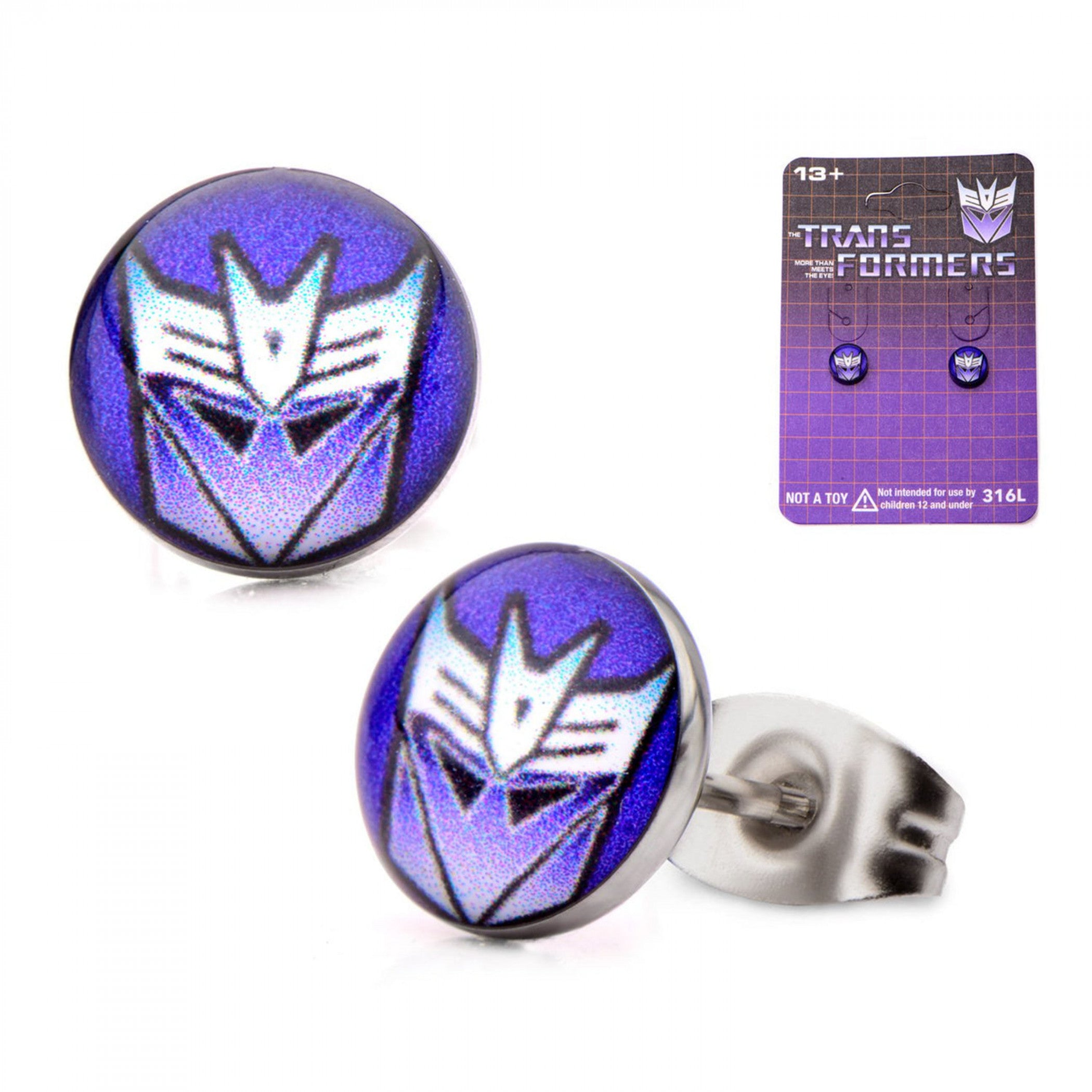 Transformers Decepticon Symbol Stud Earrings