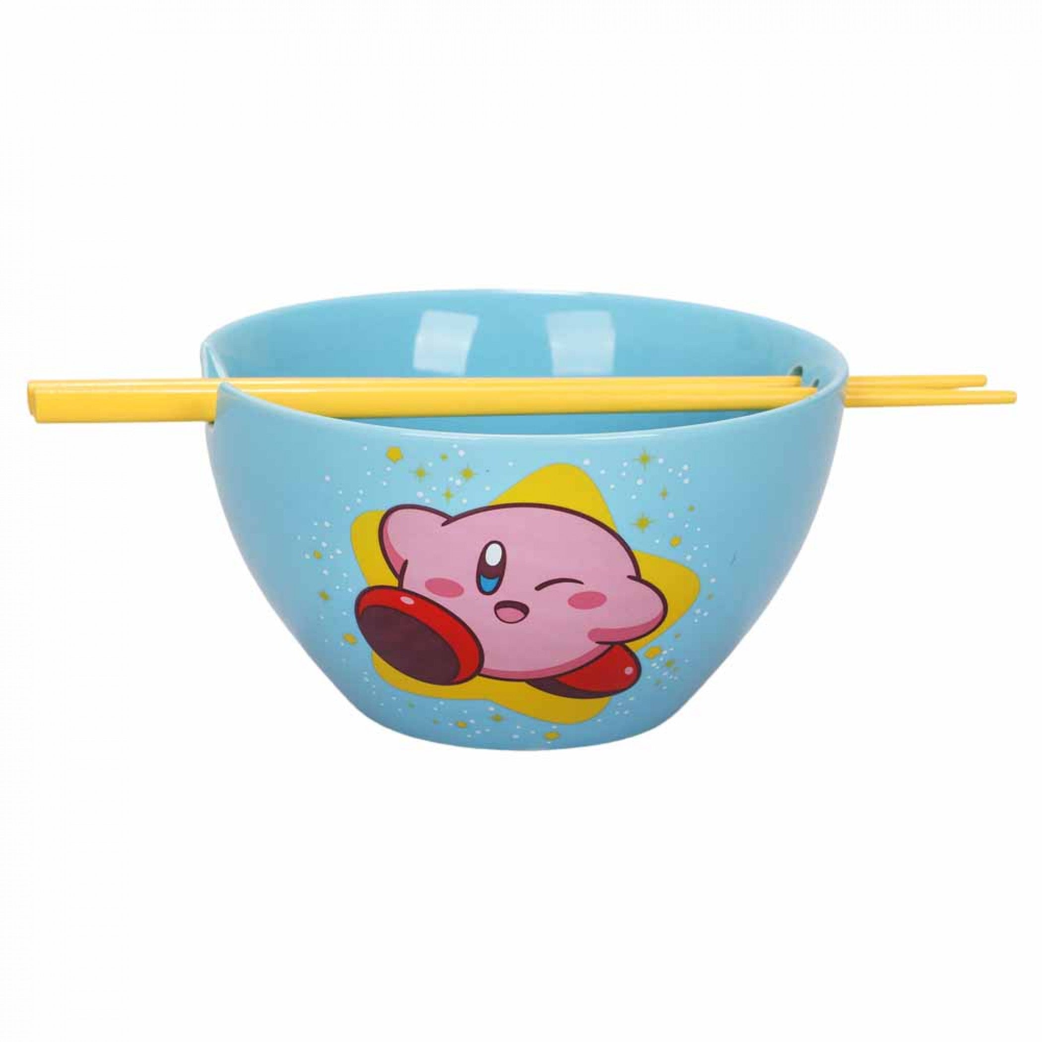 Kirby Shining Star 20oz Ceramic Ramen Bowl with Chopsticks