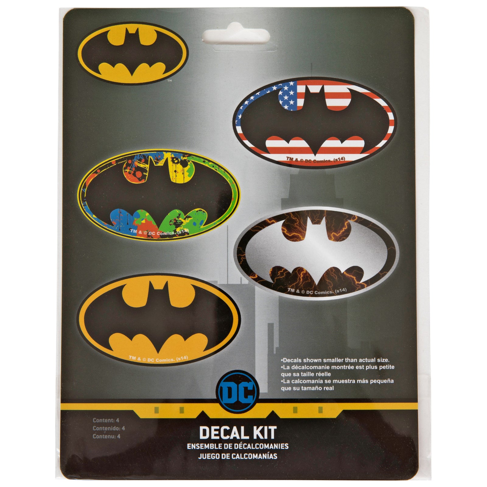 Batman Bat Symbol 4-Piece Variety Decal Kit