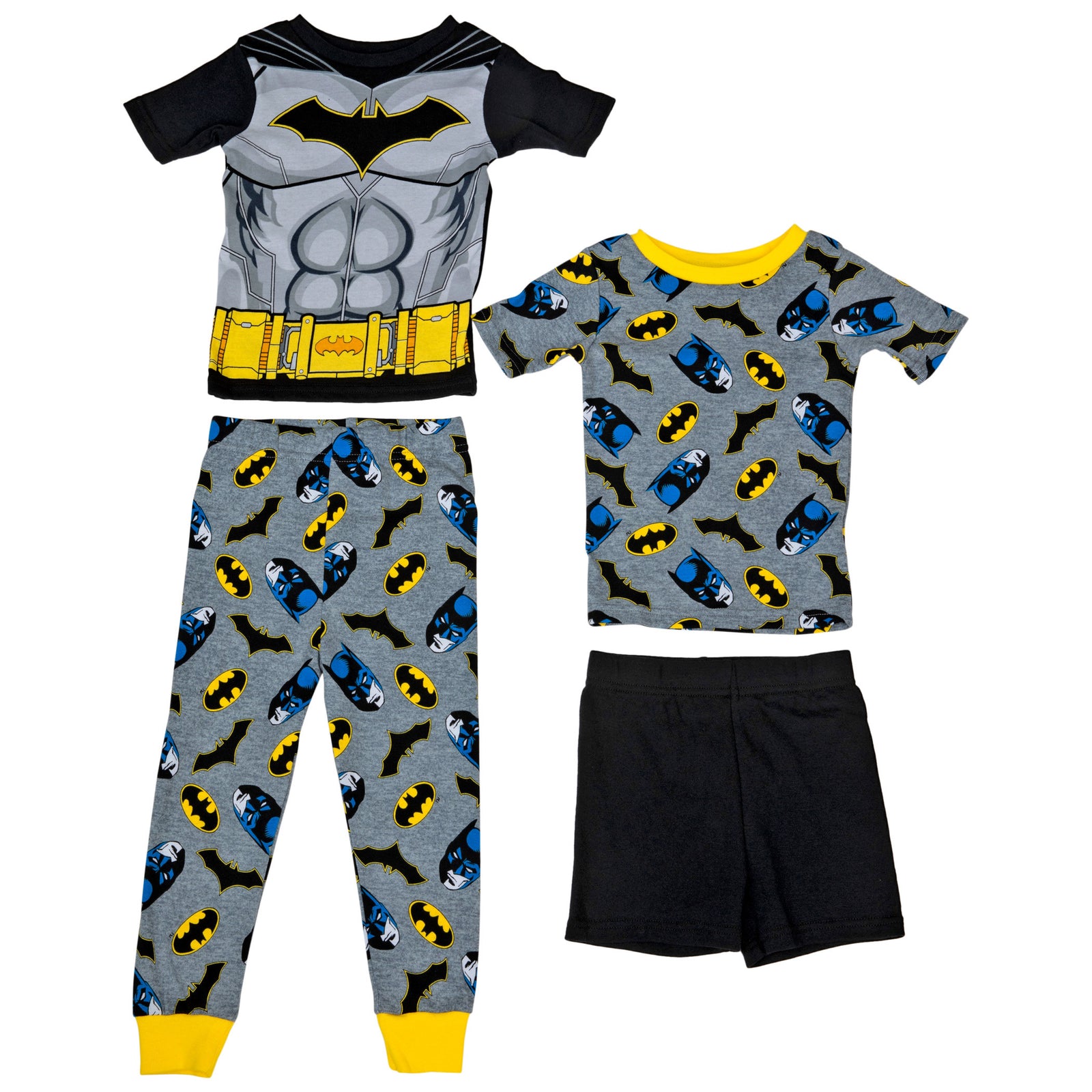 Batman 4-Piece Youth Shirt Pants Shorts and Shirt Set