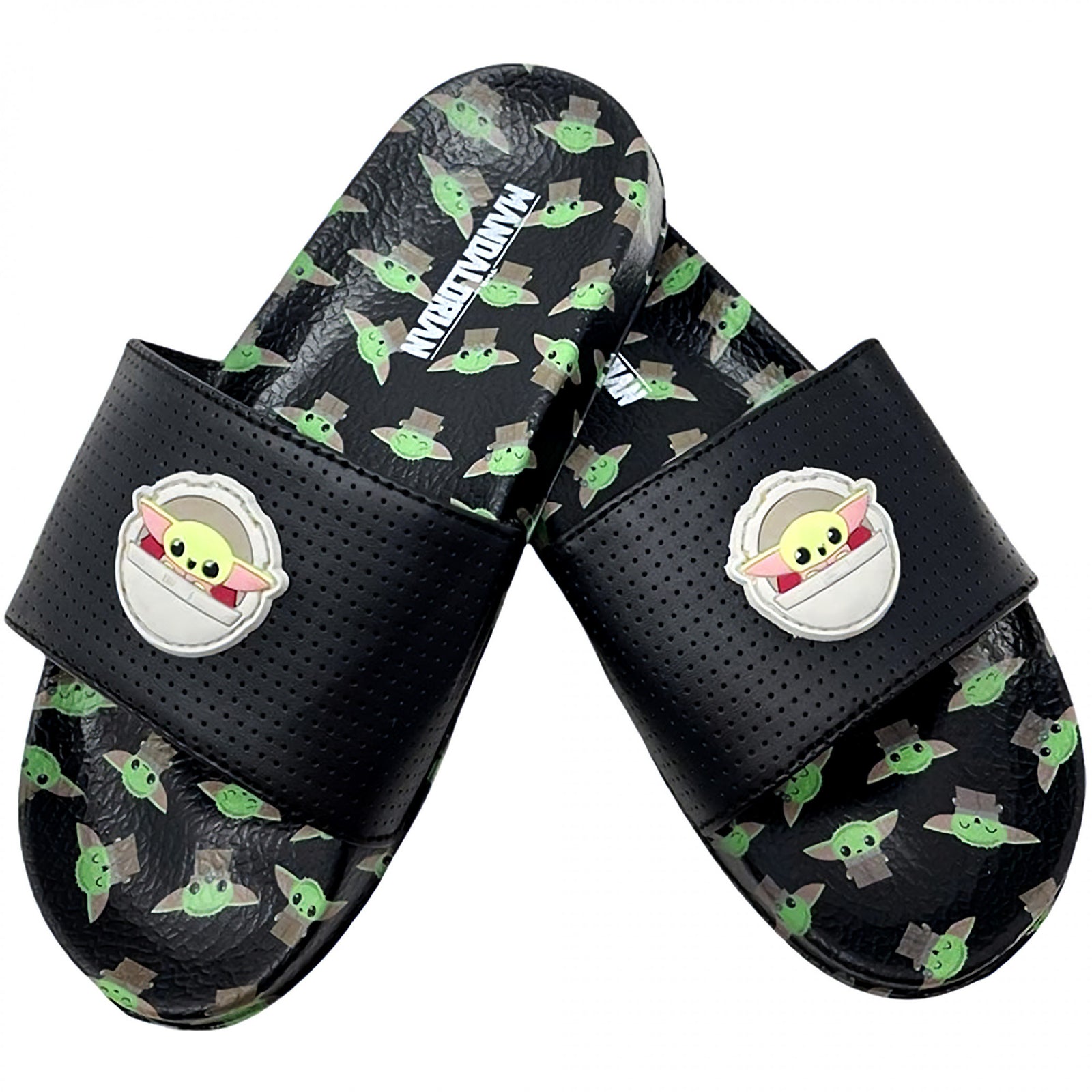 Star Wars The Mandalorian Grogu in Pram Youth Flip Flop Slides