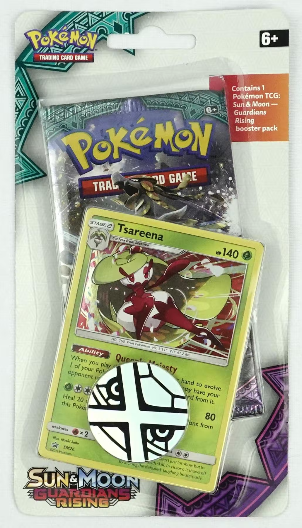 Pokemon Sun & Moon Guardians Rising Blister Booster Pack with Tsareena Promo