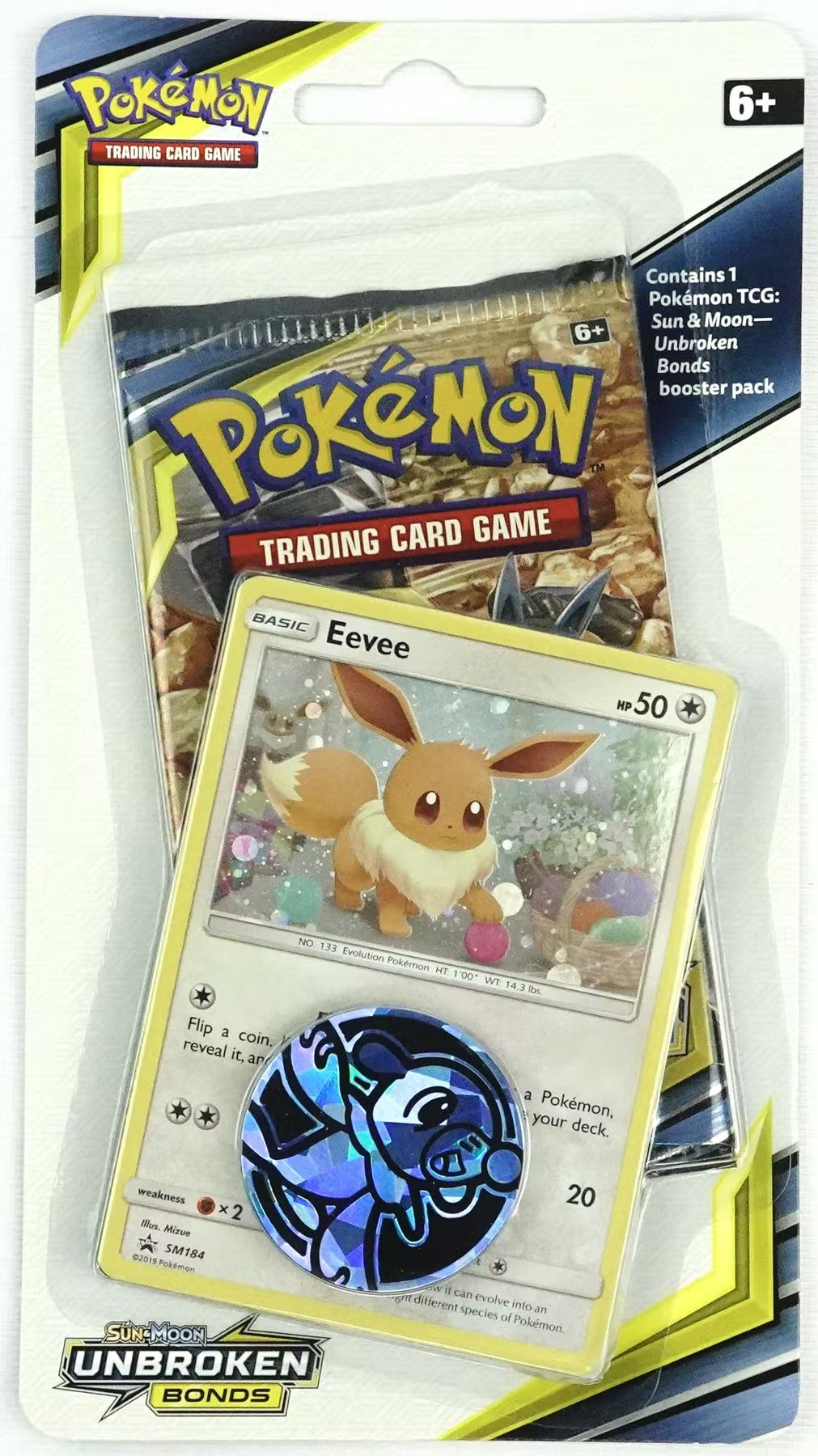 Pokemon Sun & Moon Unbroken Bonds Blister Booster Pack with Eevee Promo