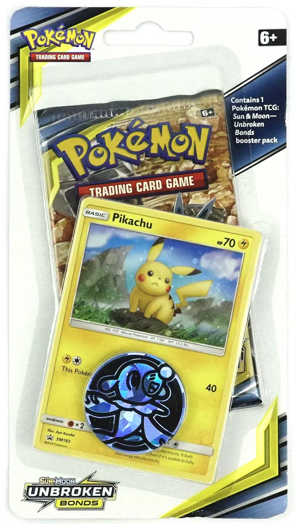 Pokemon Sun & Moon Unbroken Bonds Blister Booster Pack with Pikachu Promo