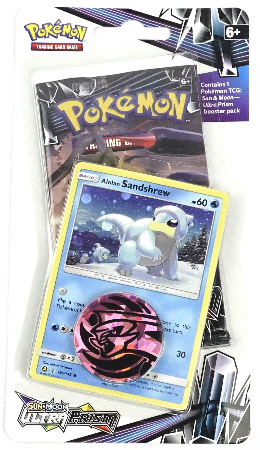 Pokemon Sun & Moon Ultra Prism Blister Booster Pack with Alolan Sandshrew Promo