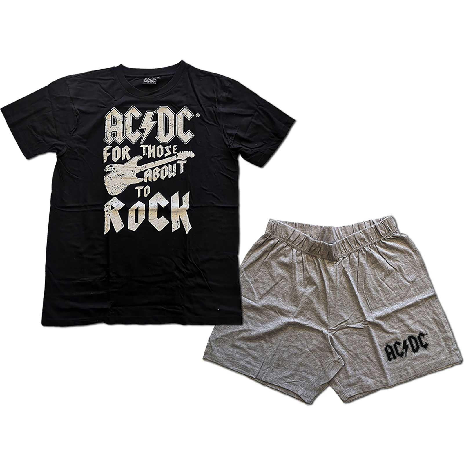 AC/DC UNISEX SUMMER PYJAMAS FTATR GUITAR