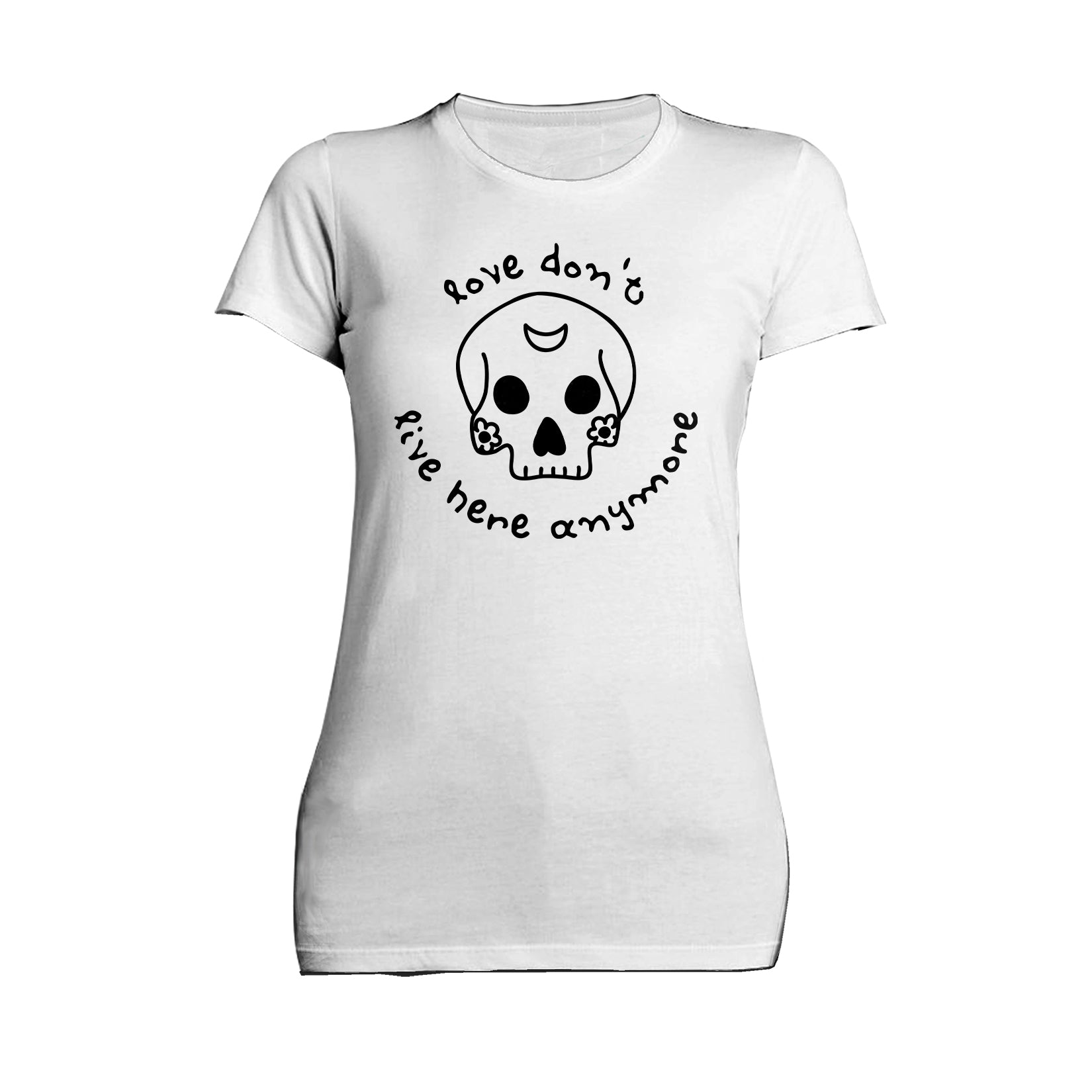 Anti Valentine Love Don't Live Here Skull Women's T-shirt