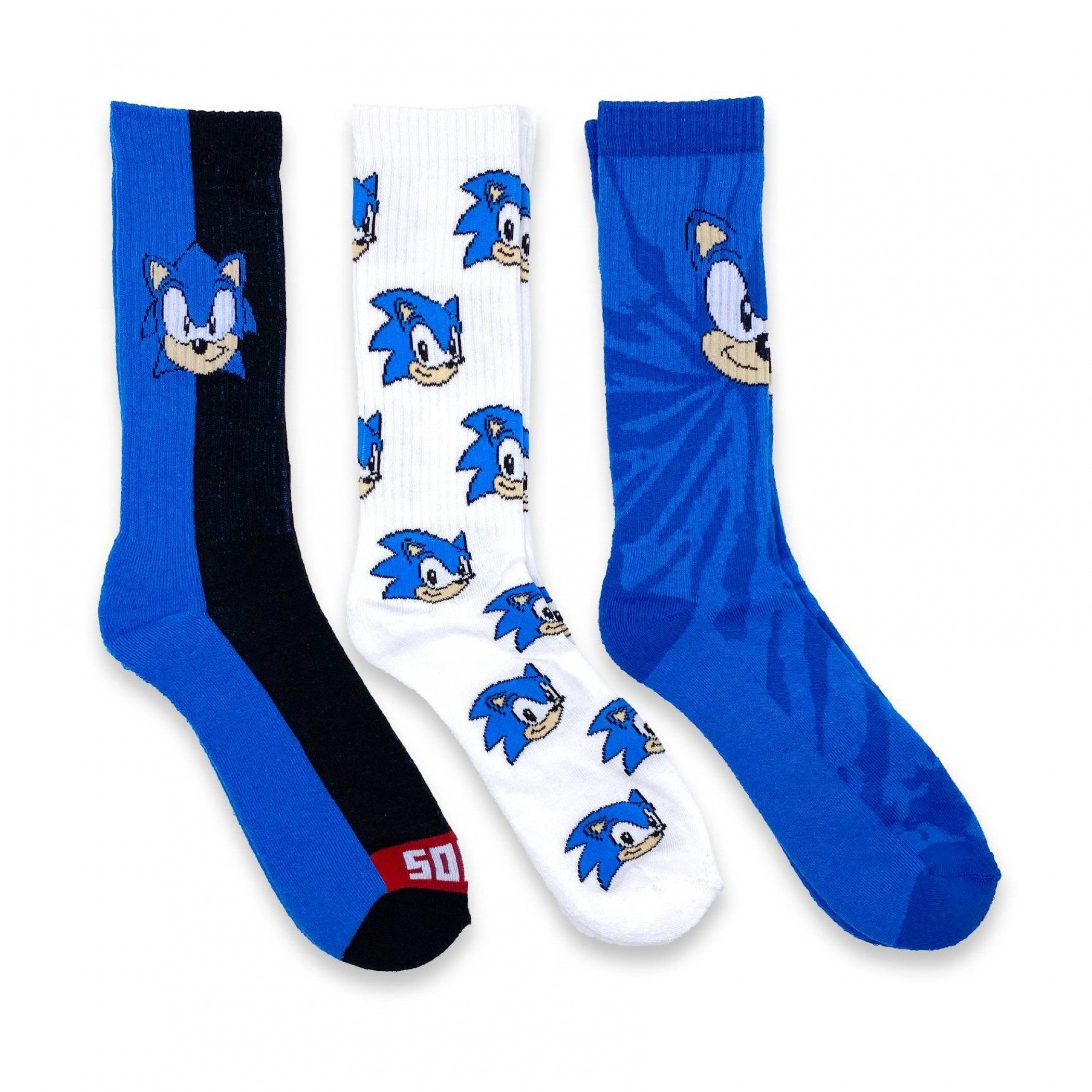 Sonic The Hedgehog Men's Crew Socks 3-Pair Pack