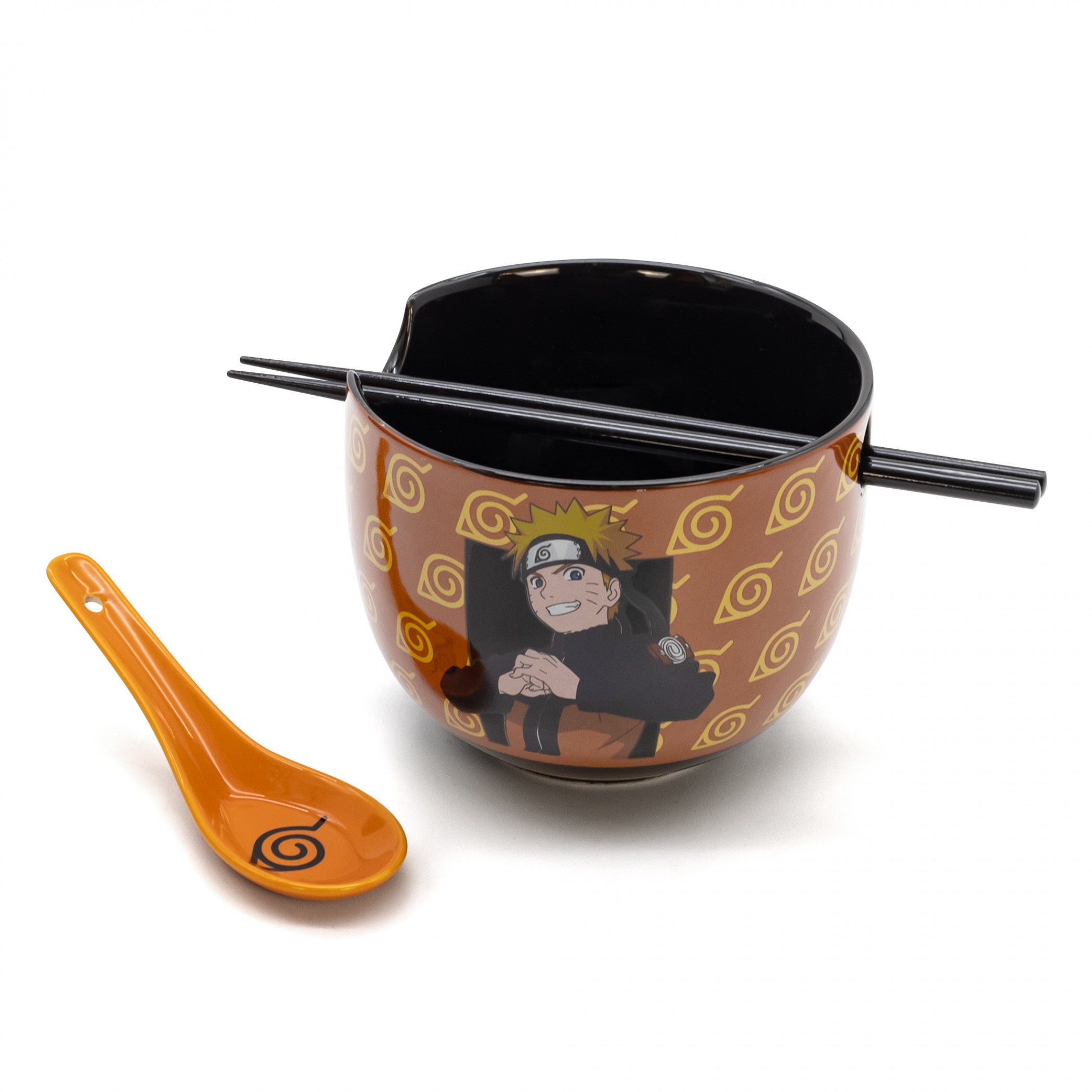 Naruto Uzumaki Ramen Bowl with Chopsticks and Spoon