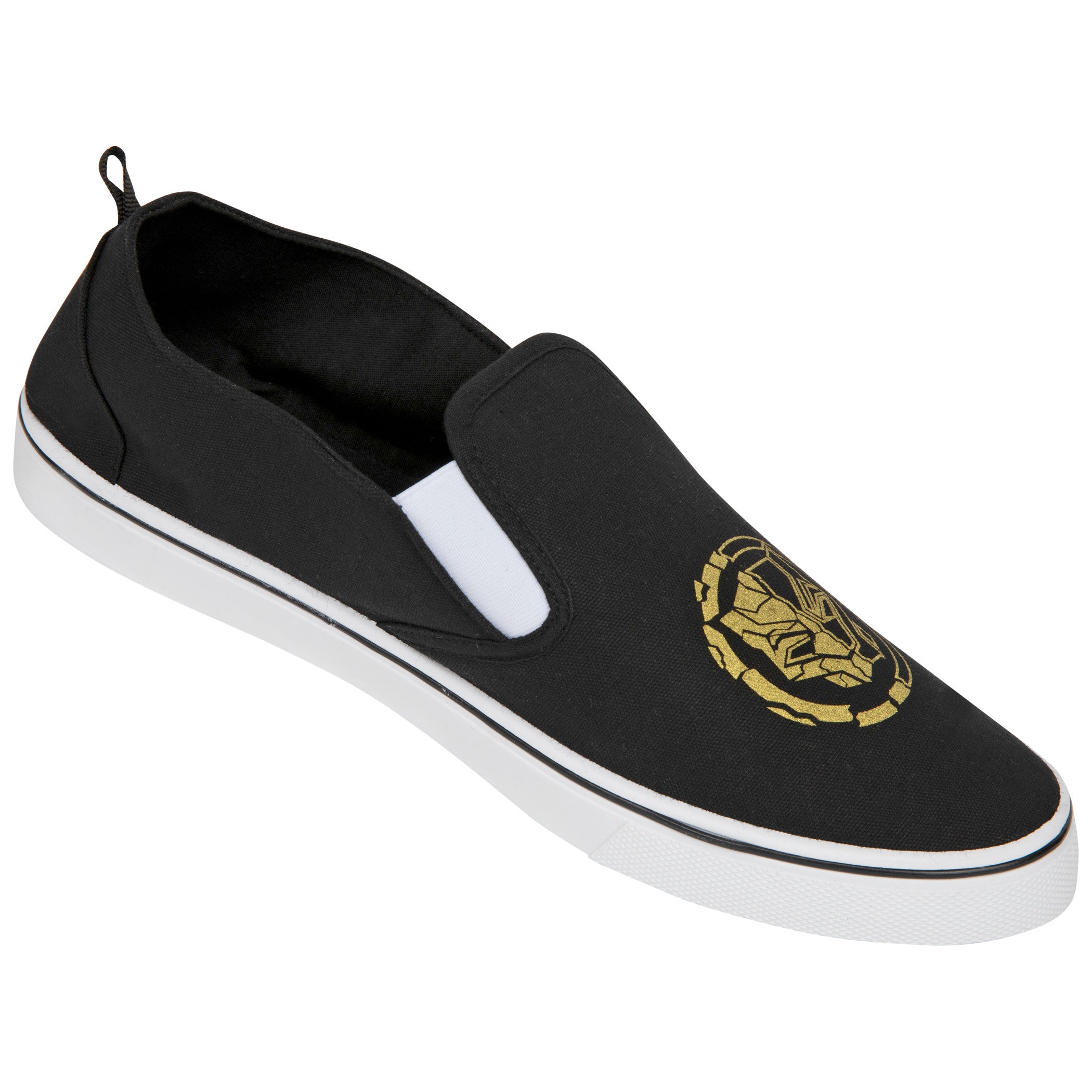 Marvel Black Panther Gold Symbol Slip-On Shoes