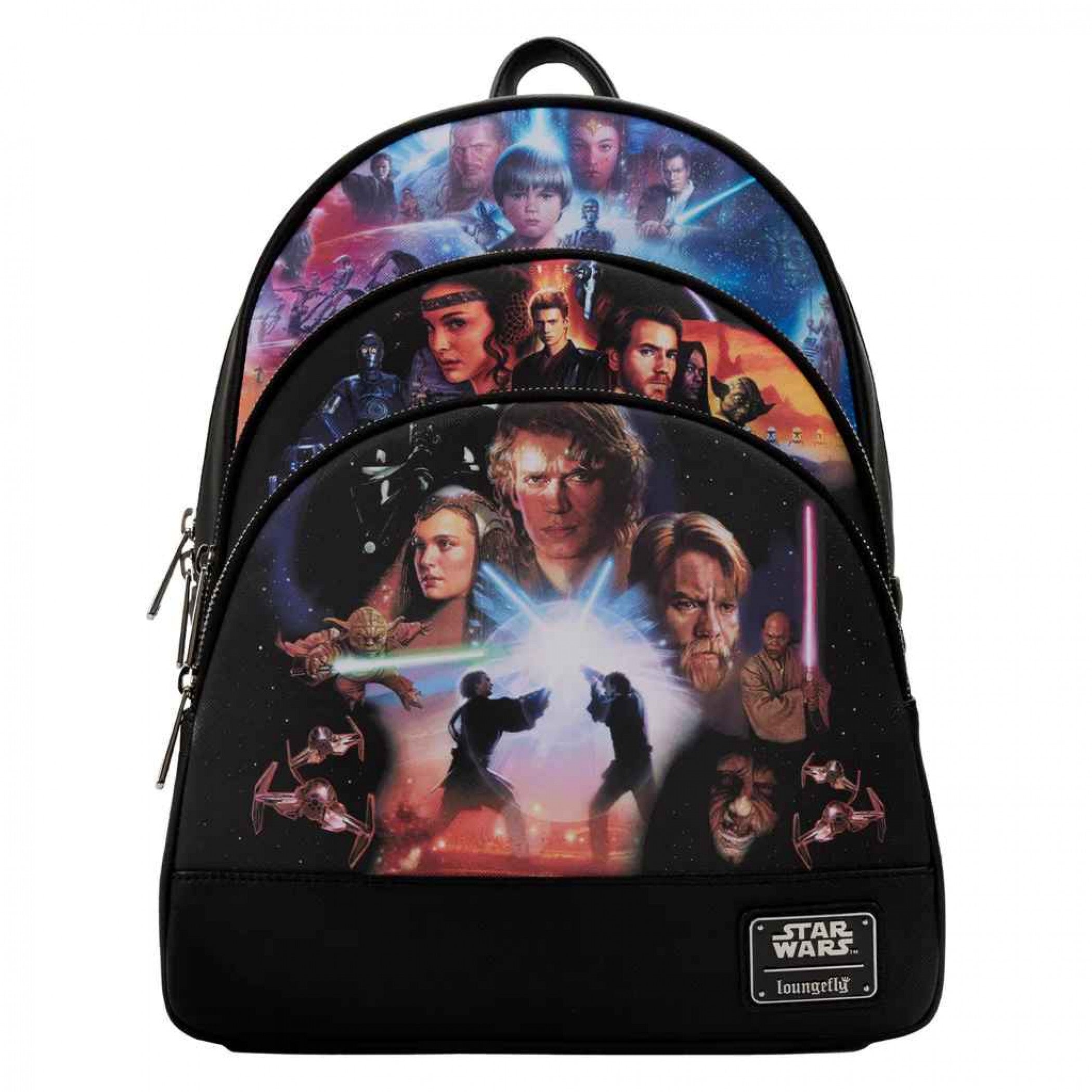 Star Wars Prequel Trilogy Triple Pocket Loungefly Mini Backpack