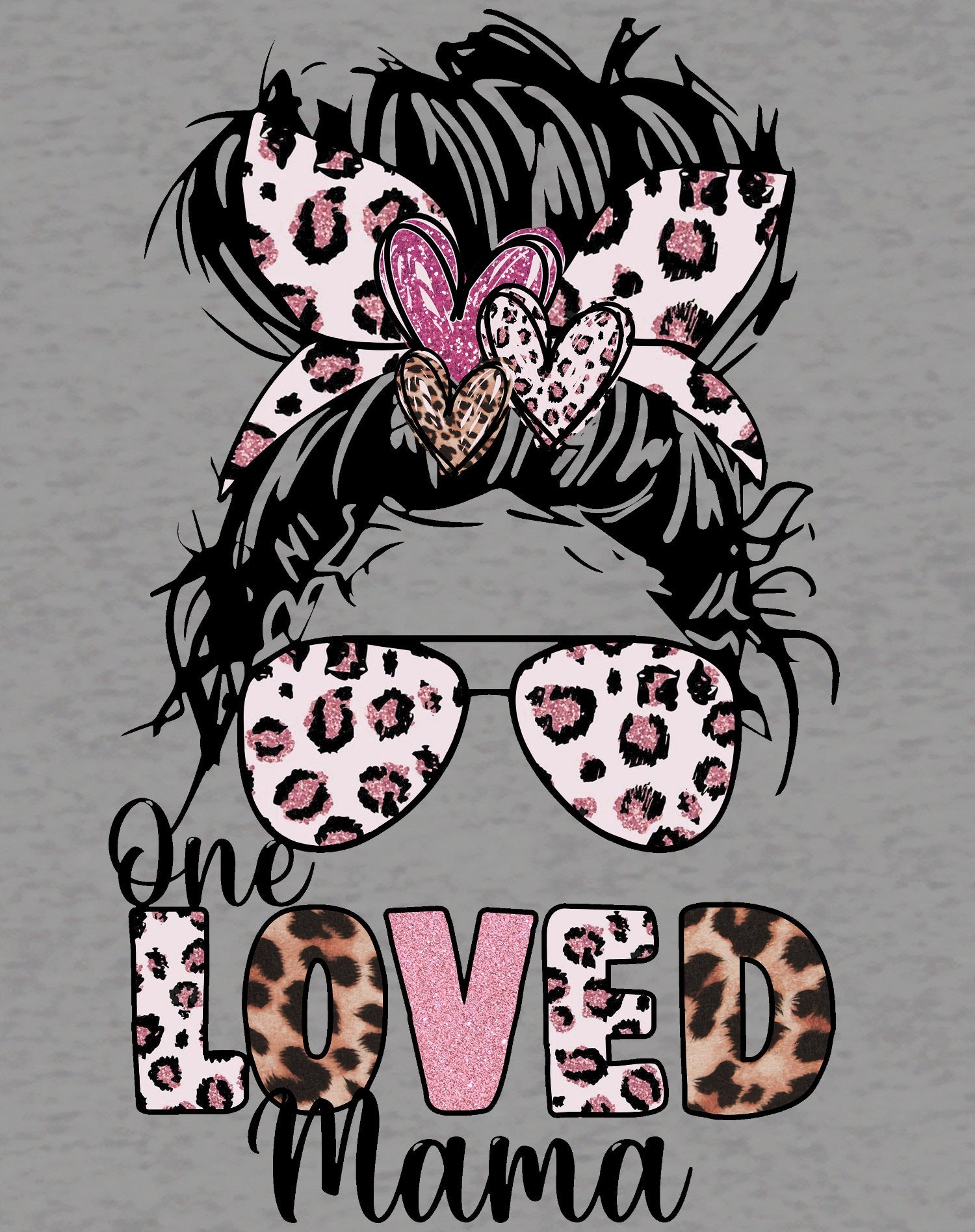 Valentine Retro One Love Mama Animal Print Women's T-shirt