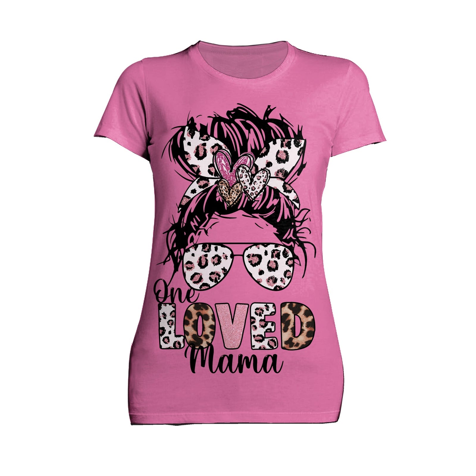 Valentine Retro One Love Mama Animal Print Women's T-shirt