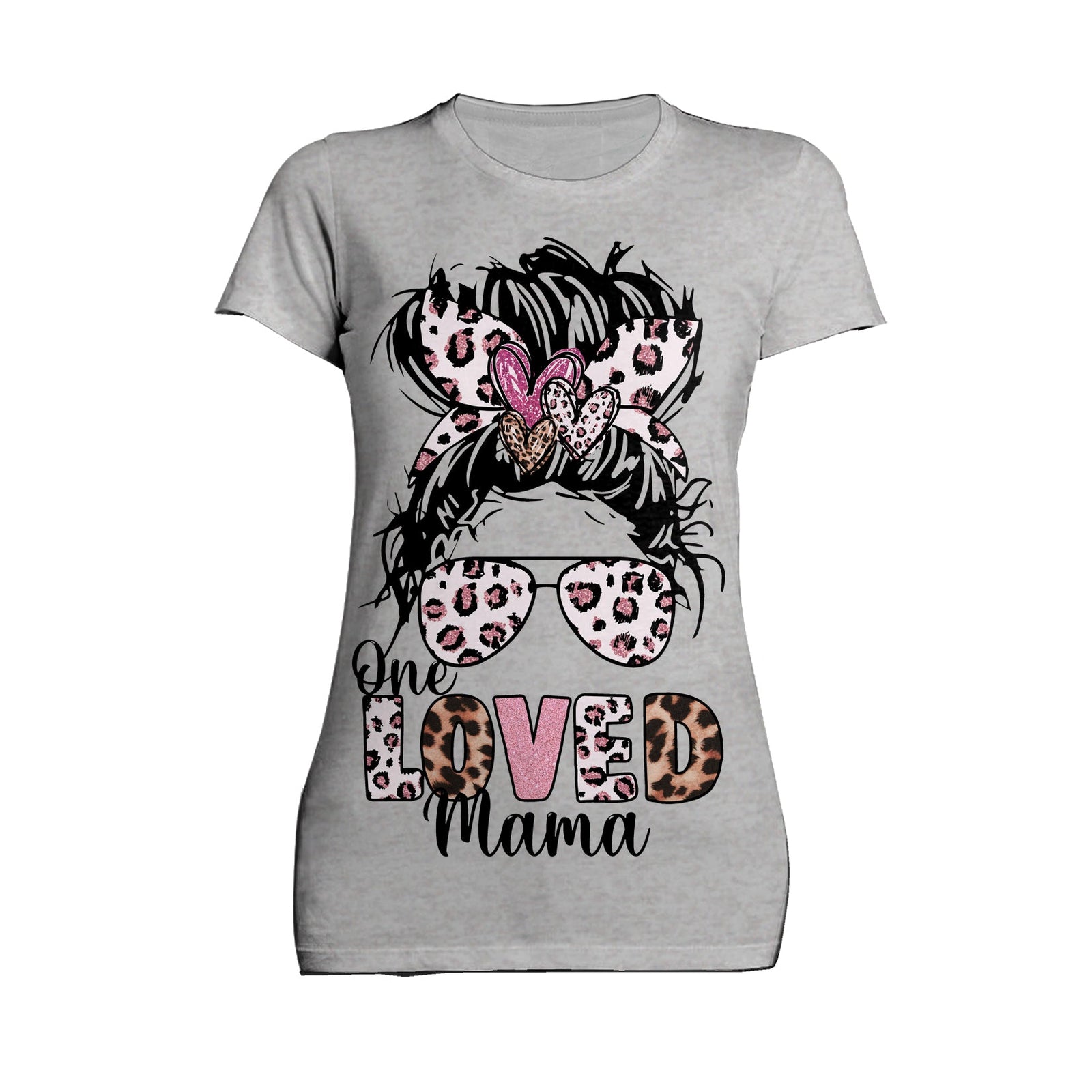 Valentine Retro One Love Mama Animal Print Women's T-shirt