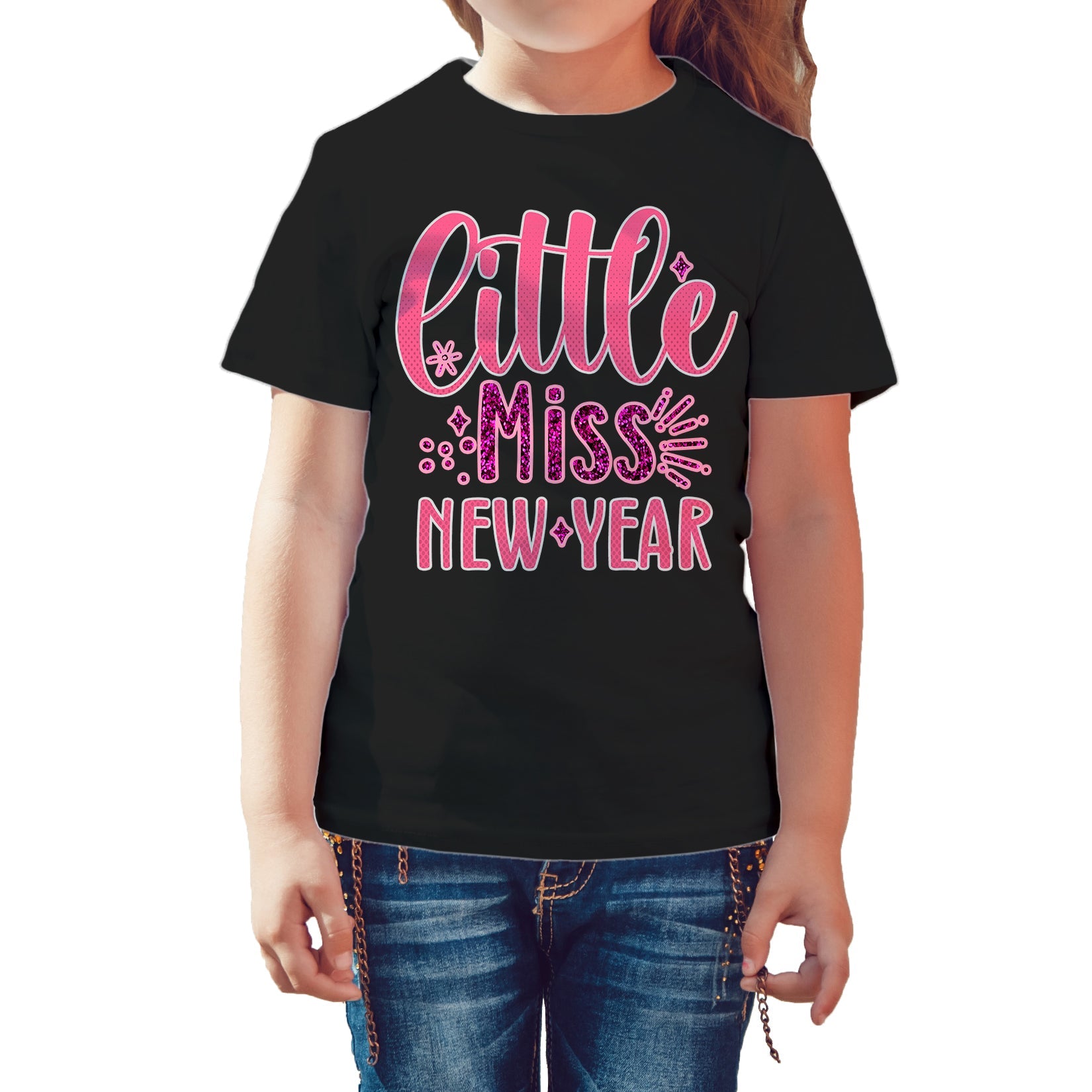 NYE Little Miss New Year Sparkle Bling Party Eve Celebration Kid's T-Shirt