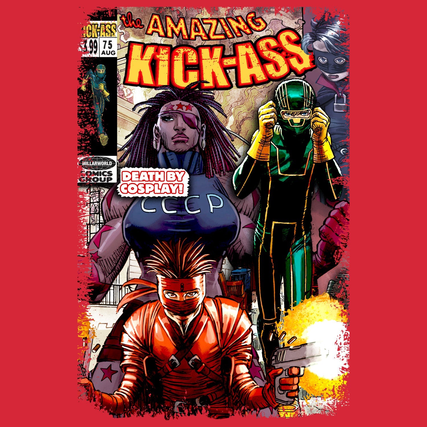 Kick-Ass Remix Cover Amazing Official Men's T-Shirt ()