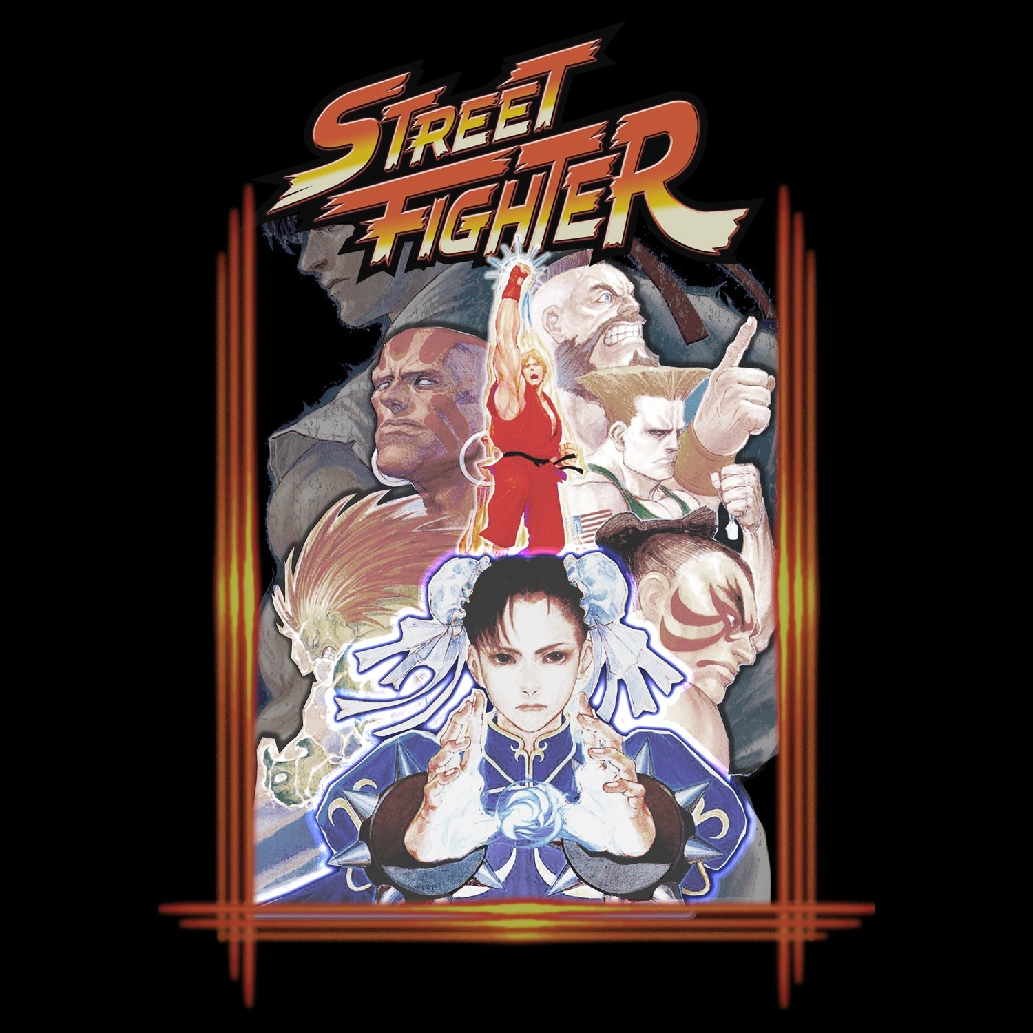 Street Fighter Poster Cover Frame Official Women's T-shirt ()