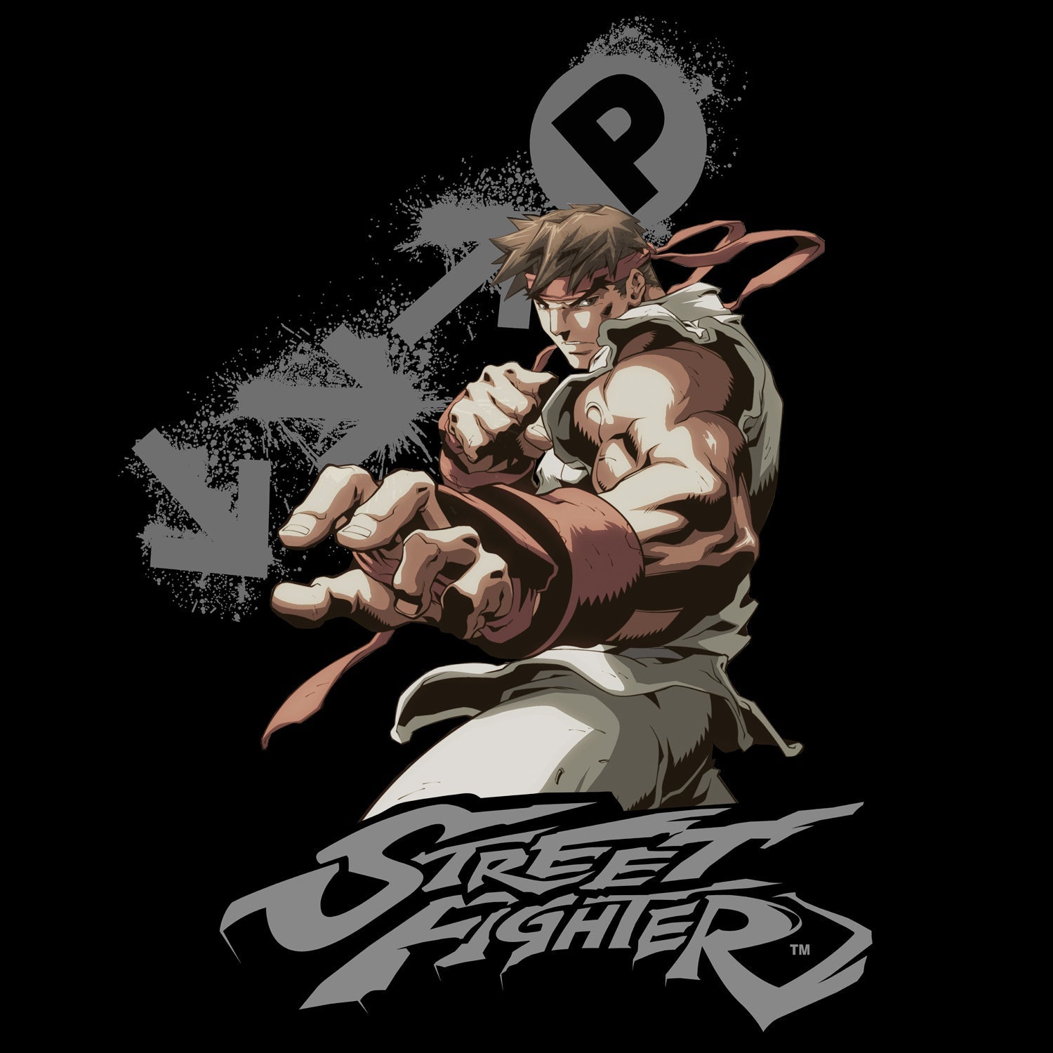 Street Fighter Ryu Portrait Fireball Official Women's T-shirt ()
