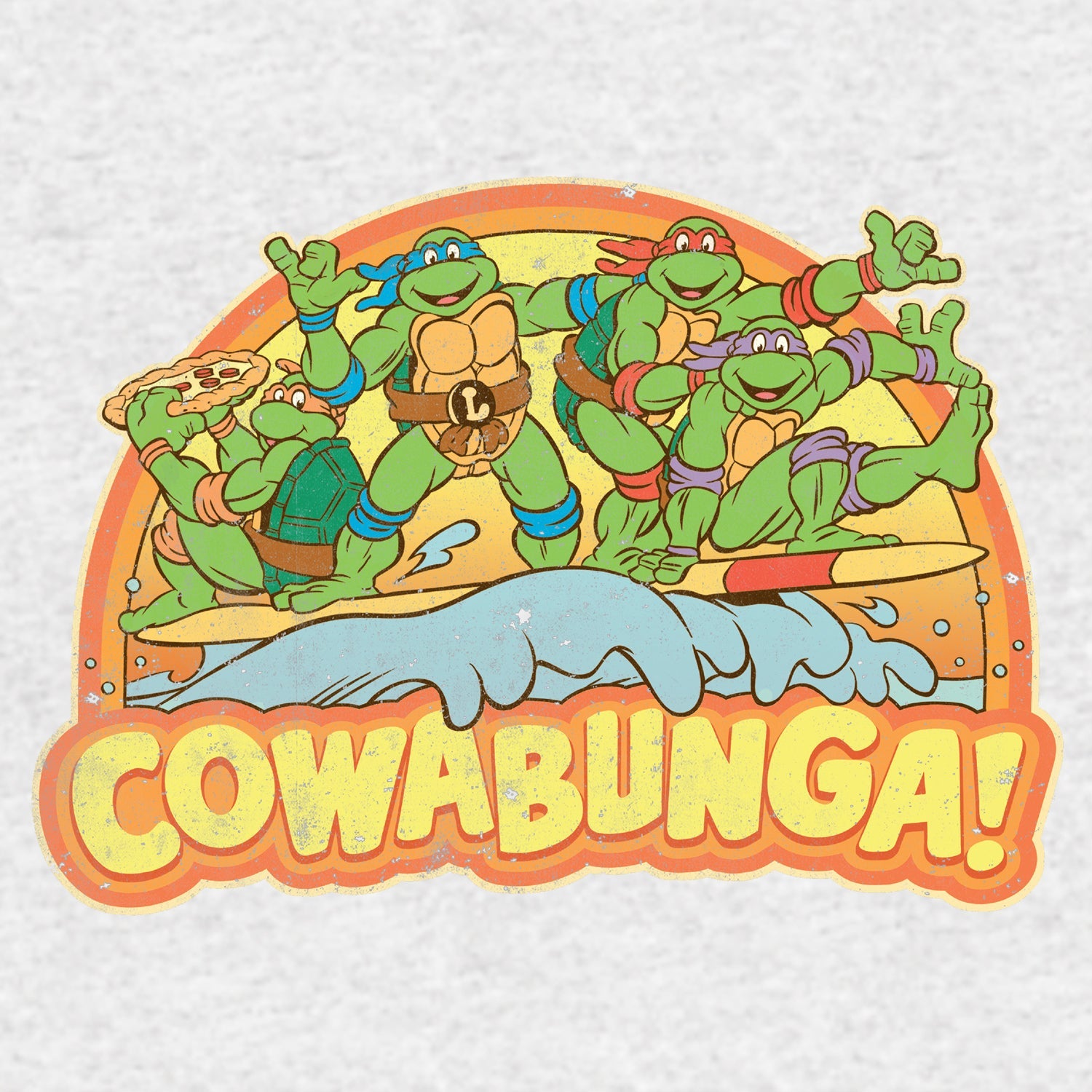 TMNT Gang Retro Cowabunga Official Women's T-Shirt (Heather )