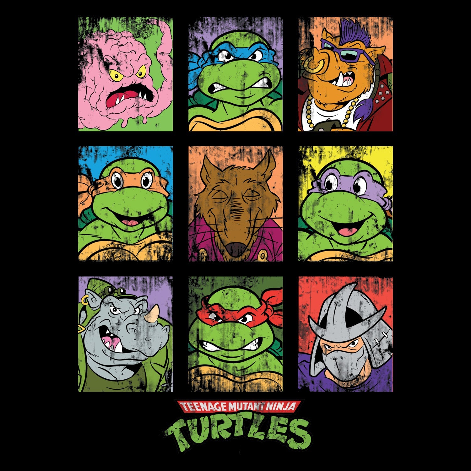 TMNT Group Grid Dist Official Women's T-shirt ()